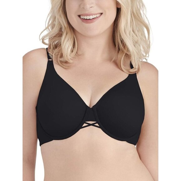 Vanity Fair 38DDD Bra Black 2 Ply Back Smoothing Underwire Full Figure 76571 - Picture 1 of 7